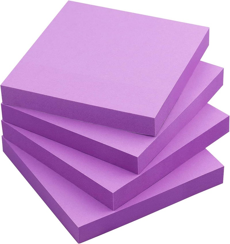 Eastern Wolf Sticky Notes 3x3 Self-Stick Notes Bright Colors Sticky Notes 4 Pads 100 Sheets/Pad (Purple) - Image 1